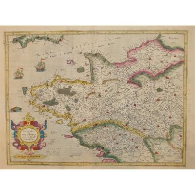 Ancient Geographical Map Of Brittany - Mercator Cartographe - Britain Antique Map