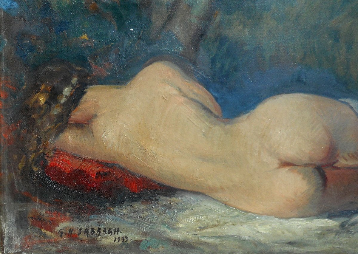 Georges Hannah Sabbagh (1887-1951) Reclining Nude 1933-photo-3