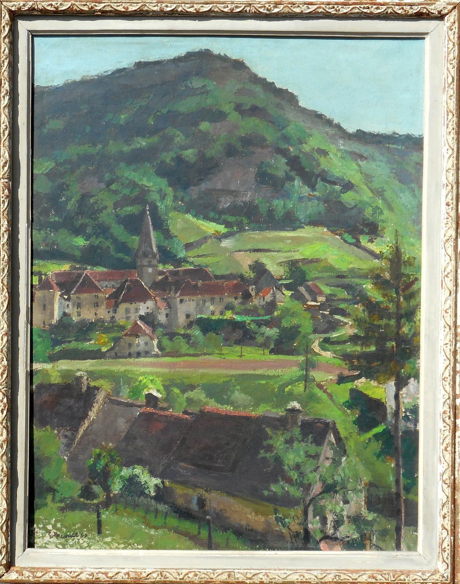 Georges Pacouil (1903-1996) Jura - Baume- Les-messieurs 1947 - Hst 65 X 50cm-photo-2