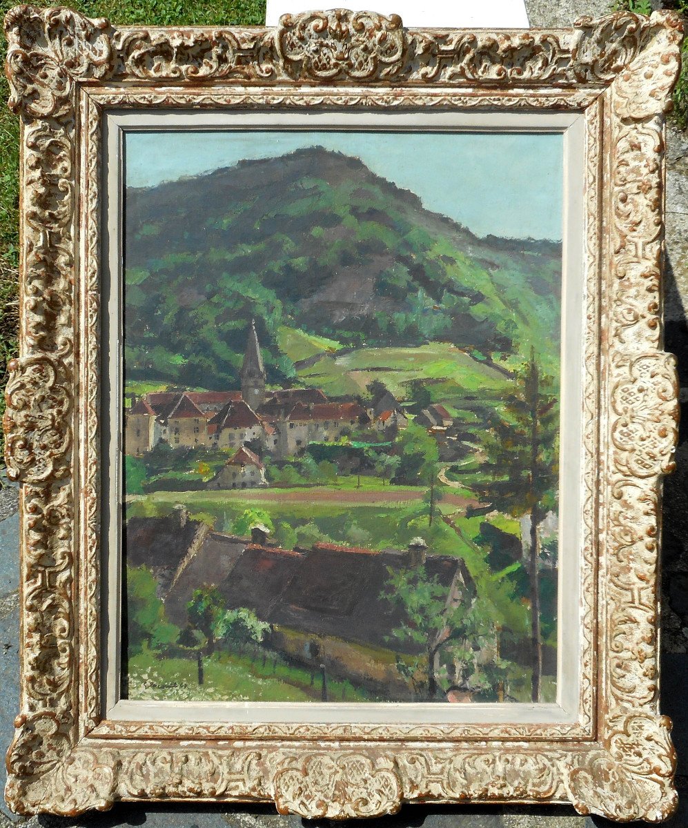 Georges Pacouil (1903-1996) Jura - Baume- Les-messieurs 1947 - Hst 65 X 50cm