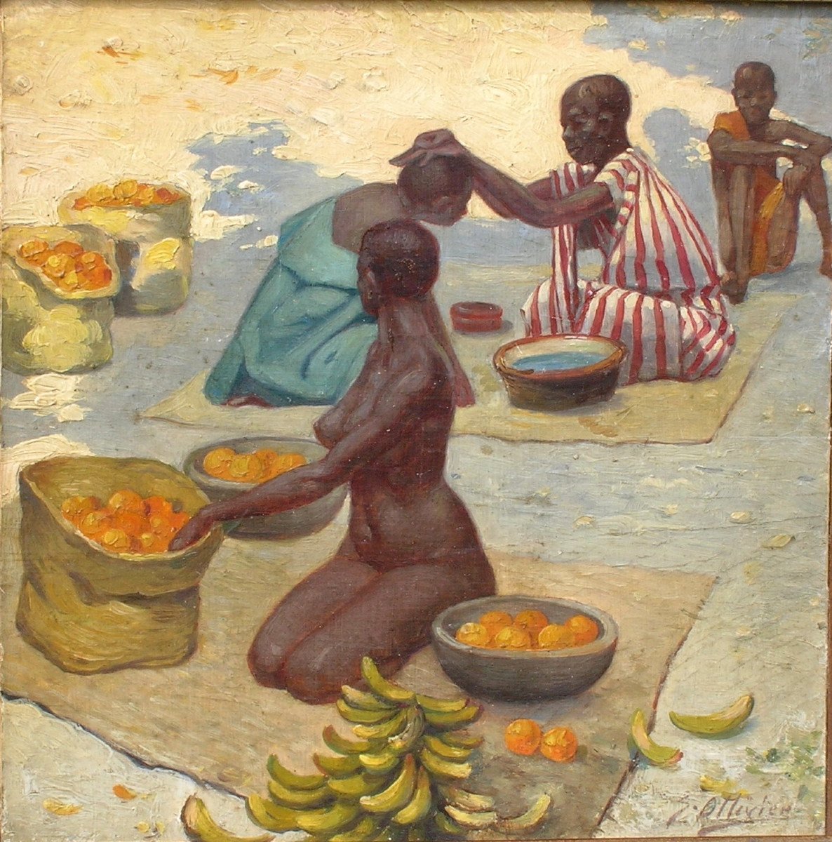 Gaston Ollivier (1867-1937) Saintes (charente-maritime) Triptych Africa (congo)-photo-3