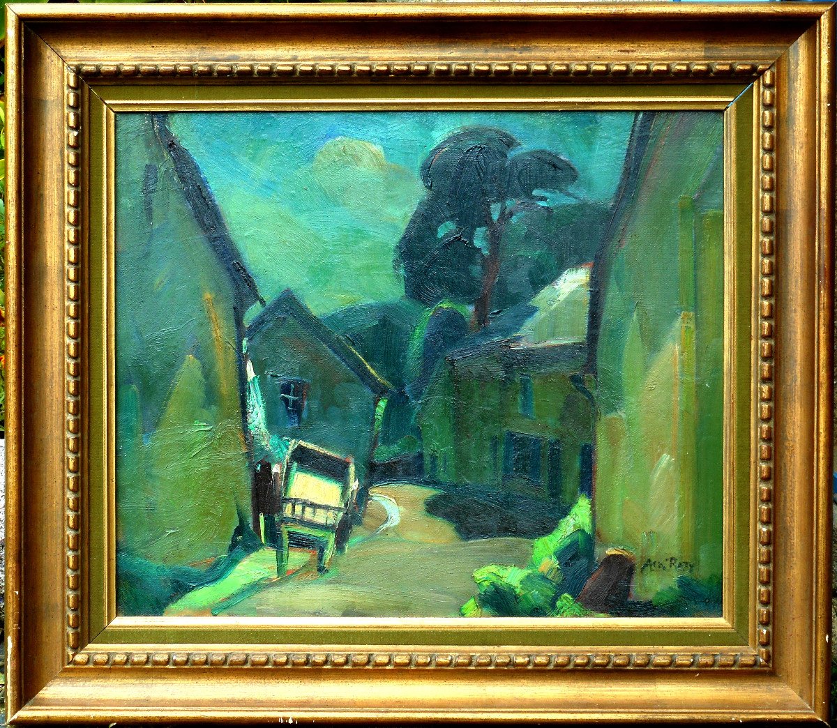 Albert RATY (1889-1970)peintre belge- village ardennais - BELGIQUE- HSP 46 x 55 cm -photo-2