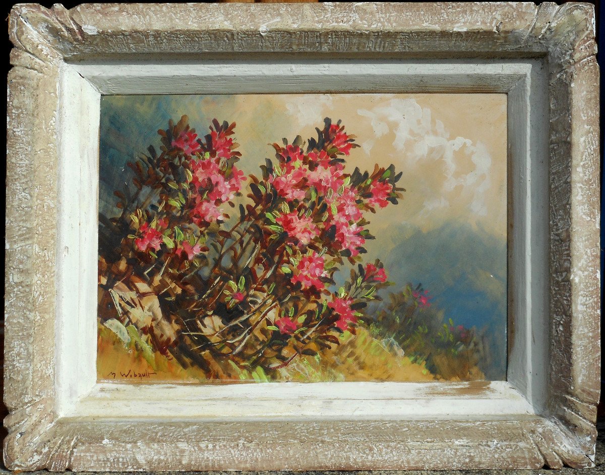 Marcel WIBAULT (1904-1998) RHODOS des ALPES - HSP 33 x 46 cm ( 48 x 60 cm encadrée)