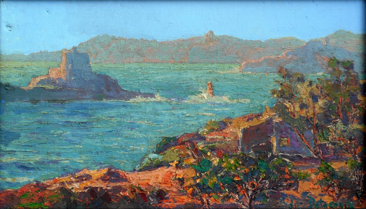 André DELACROIX (1878-1934) "le fort du petit langoustier - PORQUEROLLES - HYERES  (VAR) 1924-photo-2