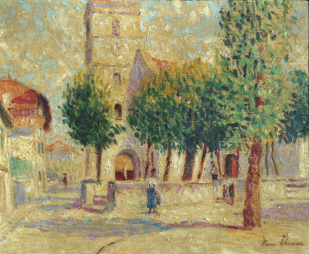 PIERRE THOMAS (1865-1930 ) LIMOGES - la cathédrale - HST 38 x 46 cm-photo-4