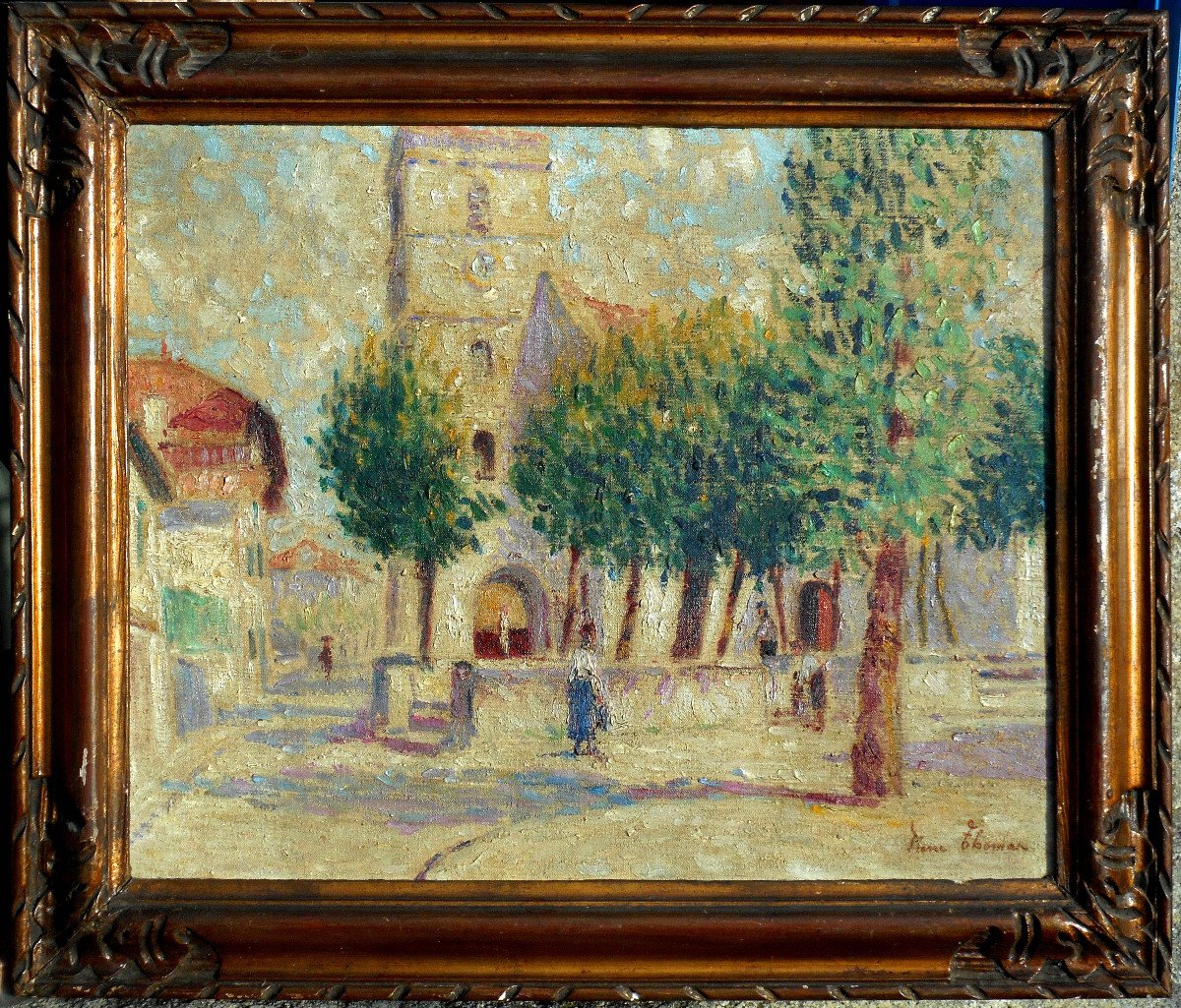 PIERRE THOMAS (1865-1930 ) LIMOGES - la cathédrale - HST 38 x 46 cm