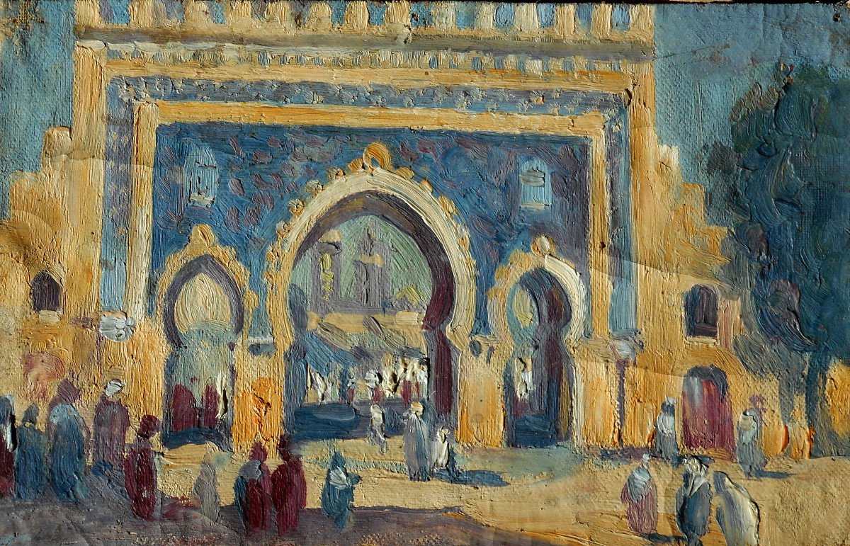 Maurice BUSSET (1879-1936) FES -MAROC - BAB BOU-JELOUD ou BAB BOUJLOUD 1933