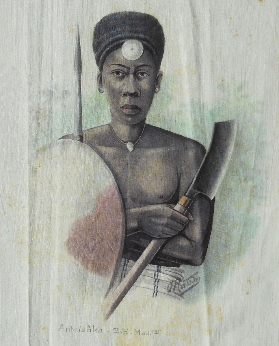 Olivier RATODY (Ratodiarivony 1894-?) ANTAÏSAKA  - S E MADAGASCAR - malgache - aquarelle 31 /25