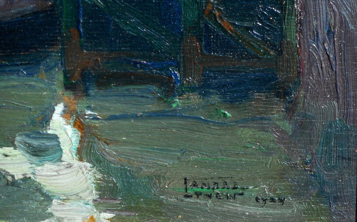 André LYNEN (1888-1984)OSTENDE  BELGIQUE - peintre belge - HSP 24x32cm 1924-photo-2