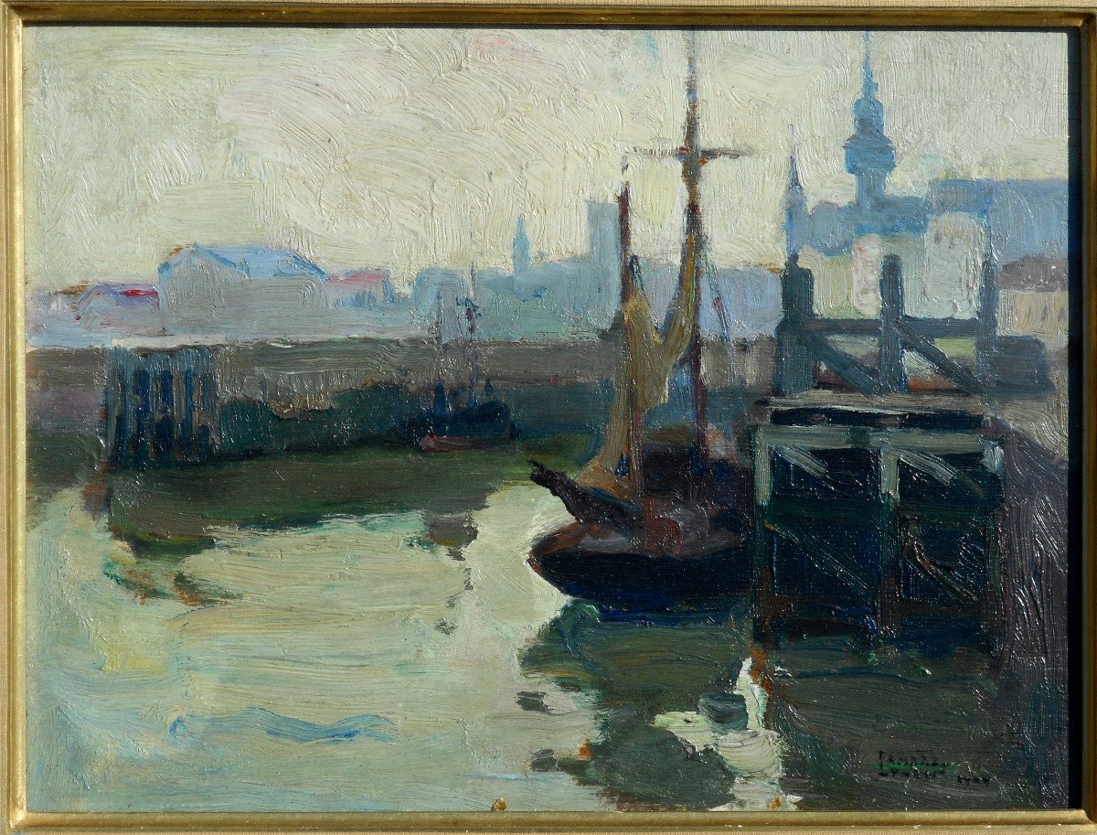 André Lynen (1888-1984)ostende  Belgium - Belgian Painter - Hsp 24x32cm 1924-photo-4