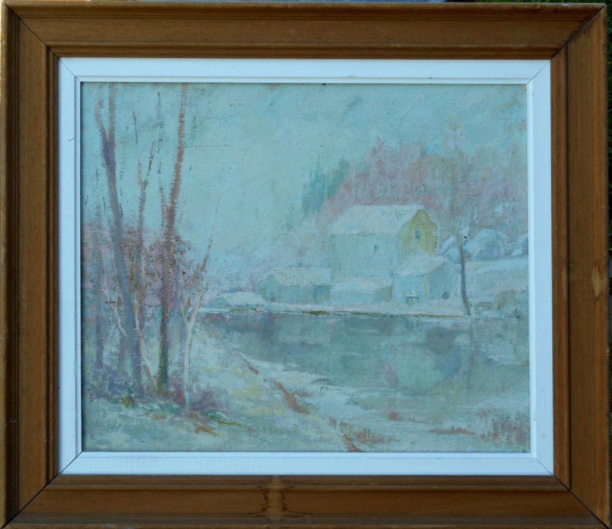 Albert Moreau - Crozant School - Snow Landscape In Creuse-photo-2