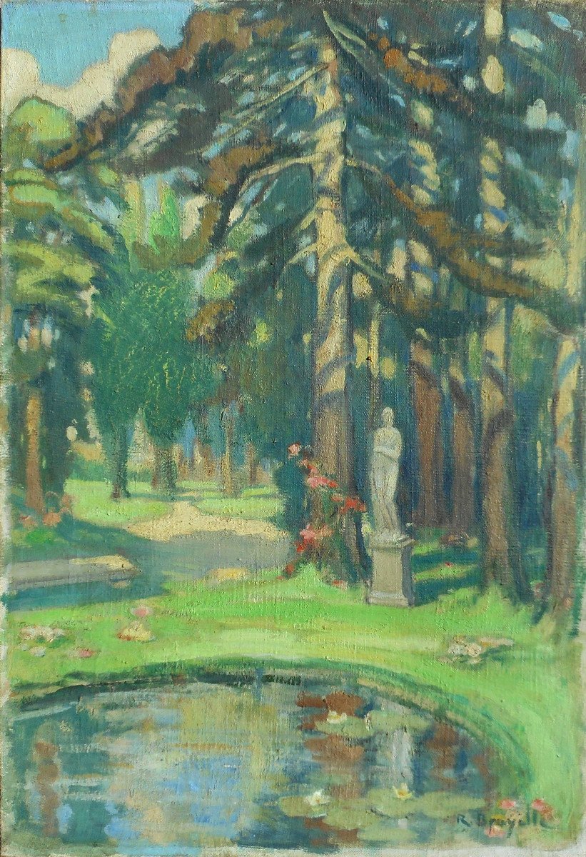 Raphael Albert BROYELLE (XIX-XXé) parc du château de VERSAILLES 