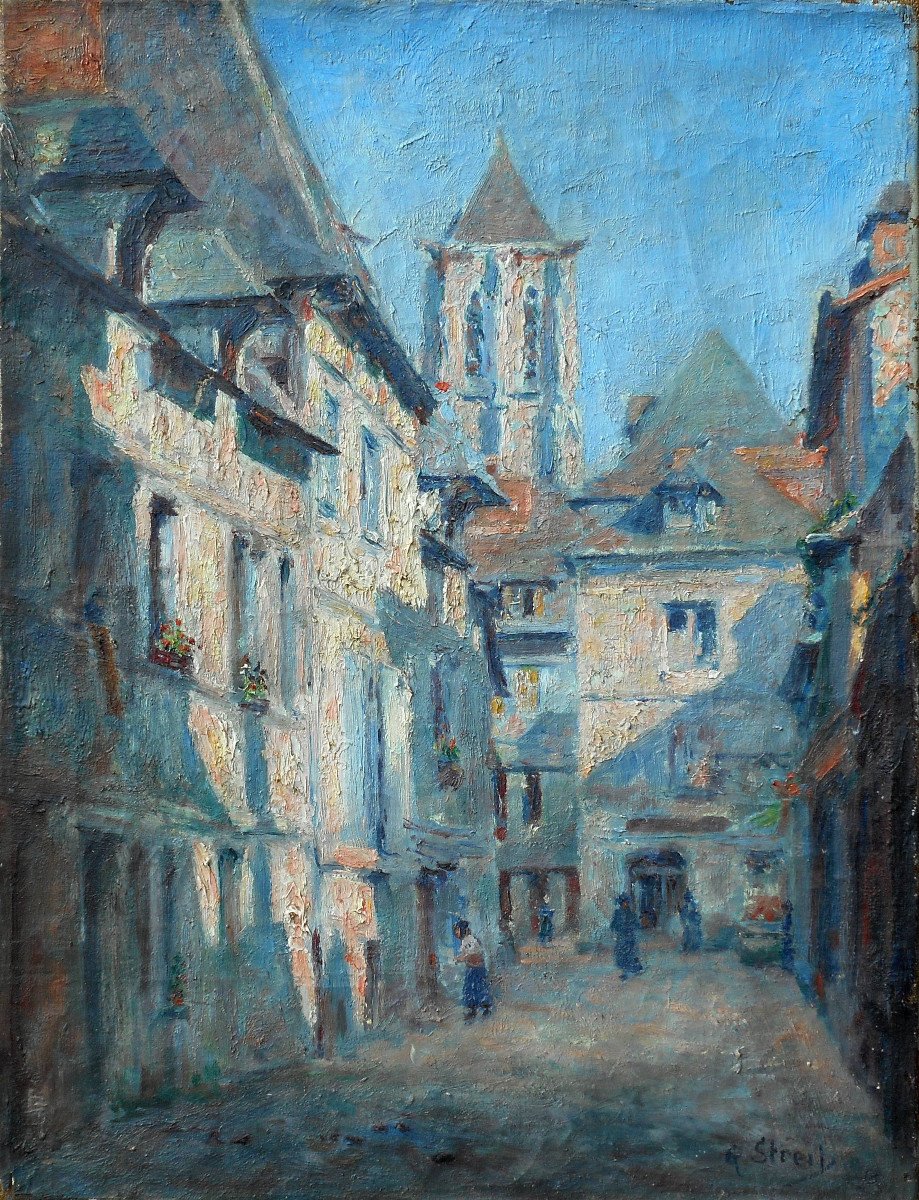 Georges Streib (1869/1940) Pont-audemer Saint-ouen Church (eure Normandy)