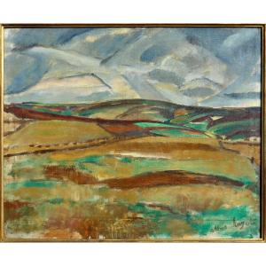 Albert HUYOT (1872-1968) PODOLIE (UKRAINE)1913 - HST 60x73cm - paysage cubiste