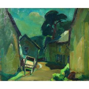 Albert RATY (1889-1970)peintre belge- village ardennais - BELGIQUE- HSP 46 x 55 cm 