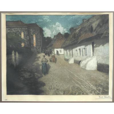 FRITS THAULOW (1847/1906) Norvège - aquatinte 49x62cm