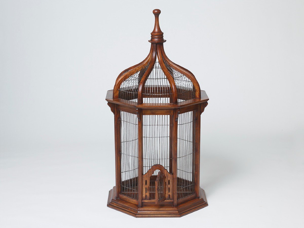 Cage à Oiseaux En Acajou Du XIXe Siècle