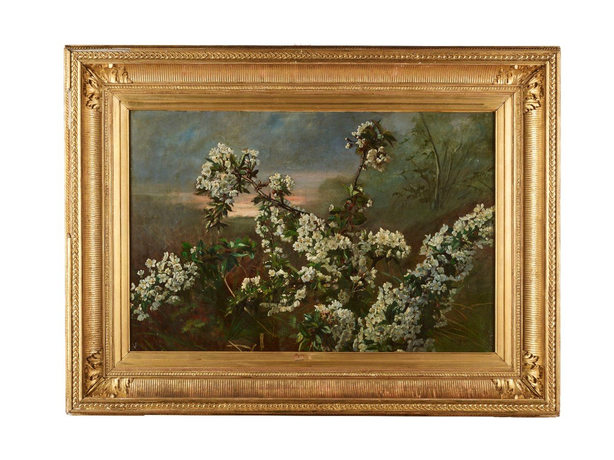 Branche De Cerisier En Fleurs - Alfred Emile Méry (1824-1896) 