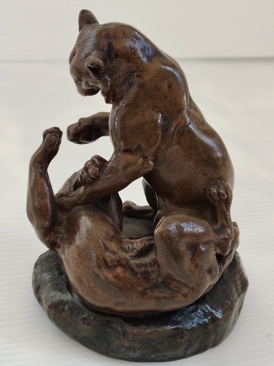 Bronze By Charles Valton "the Tiger Fight"-photo-4