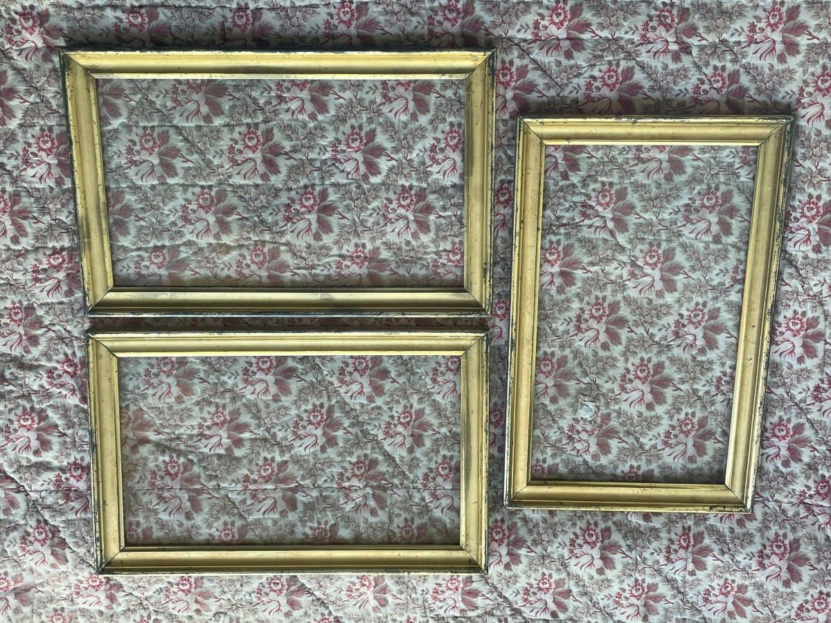 Three Frames - Golden Wood - 19th Century-photo-4