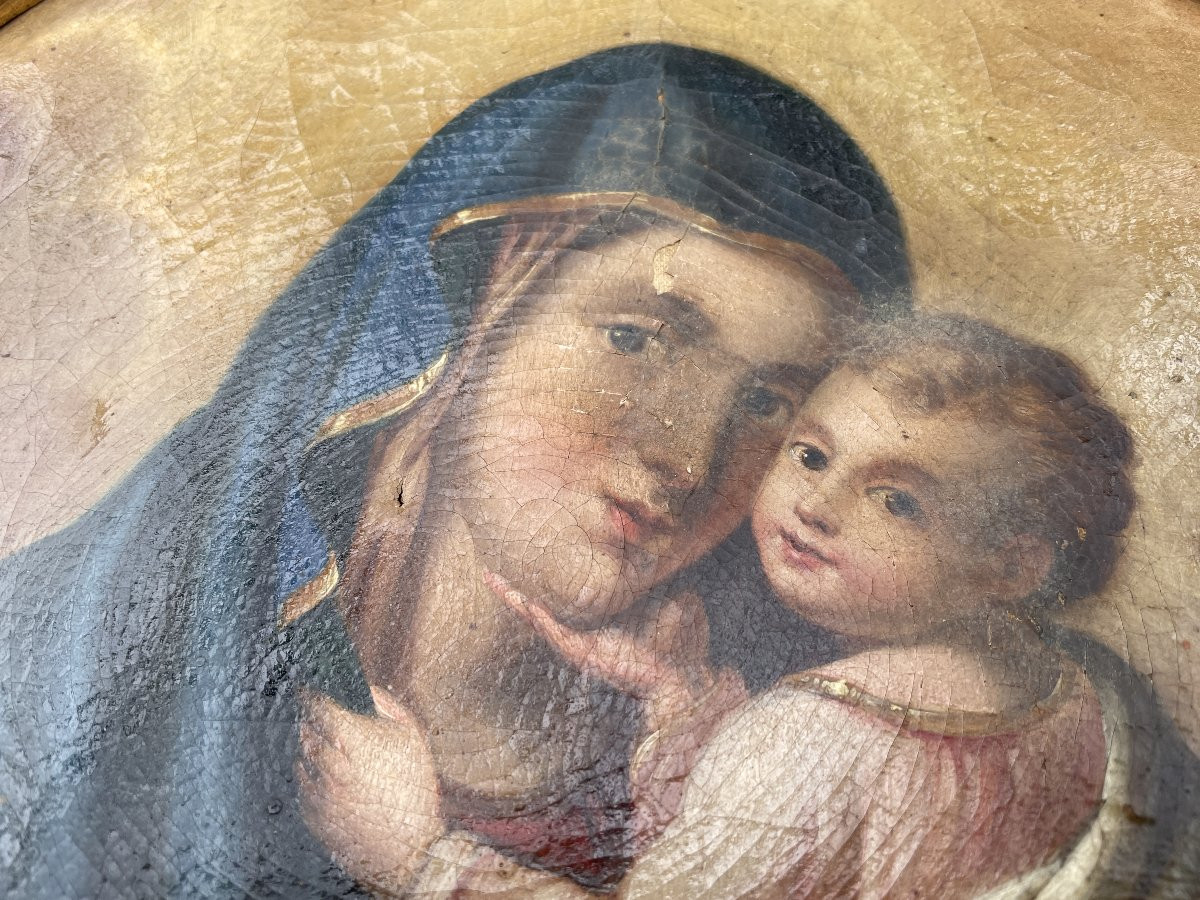 Virgin And Child - Hst - 19th Century-photo-2