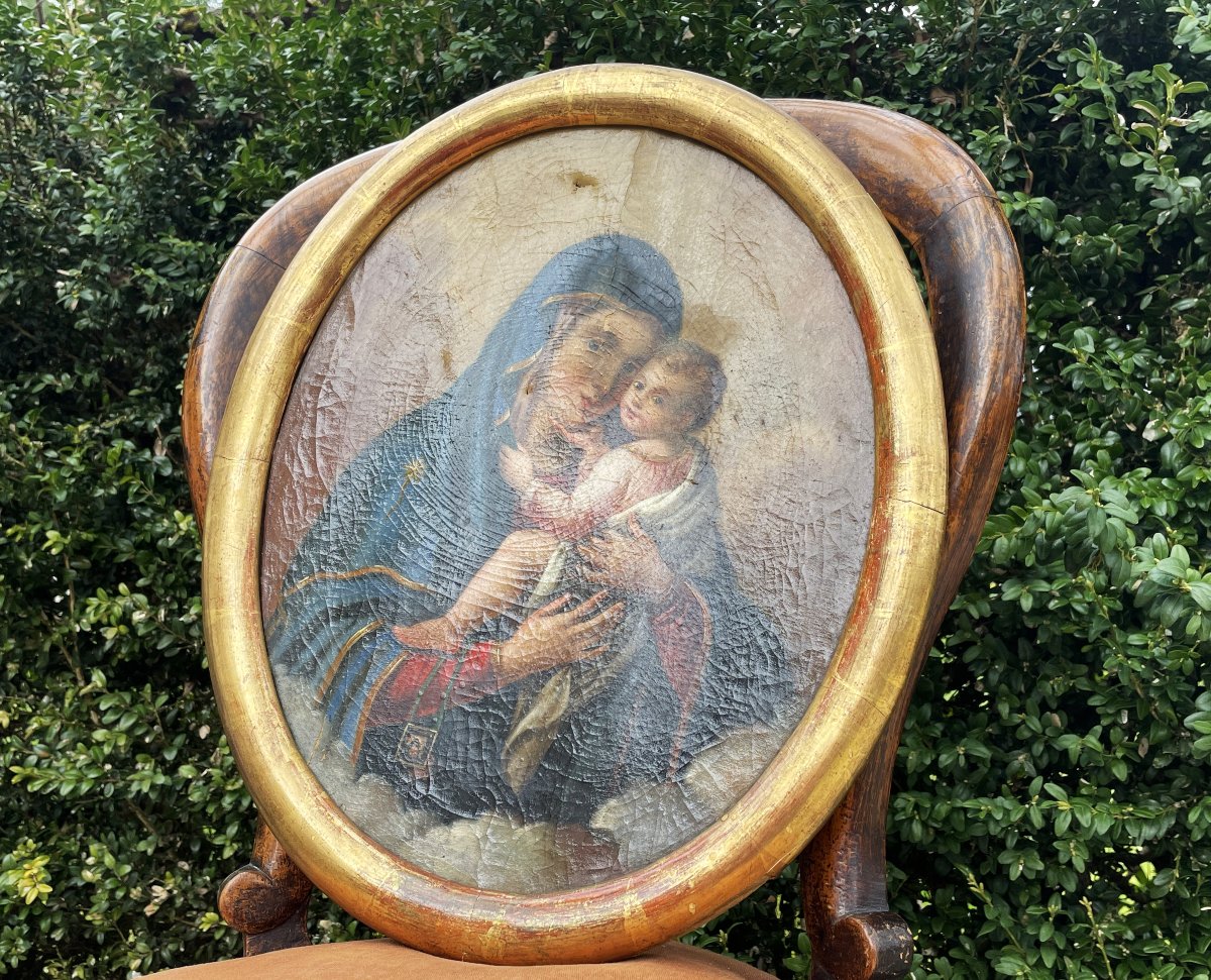 Virgin And Child - Hst - 19th Century-photo-3