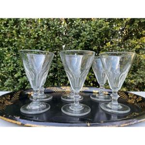 Six gros verres du 19° Siècle