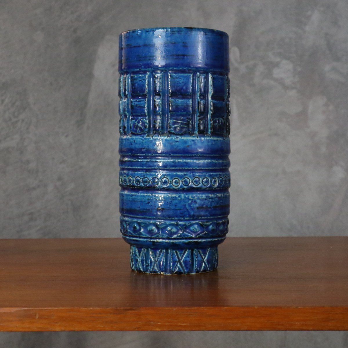 Pol Chambost Blue Ceramic Vase 50's Ceramic