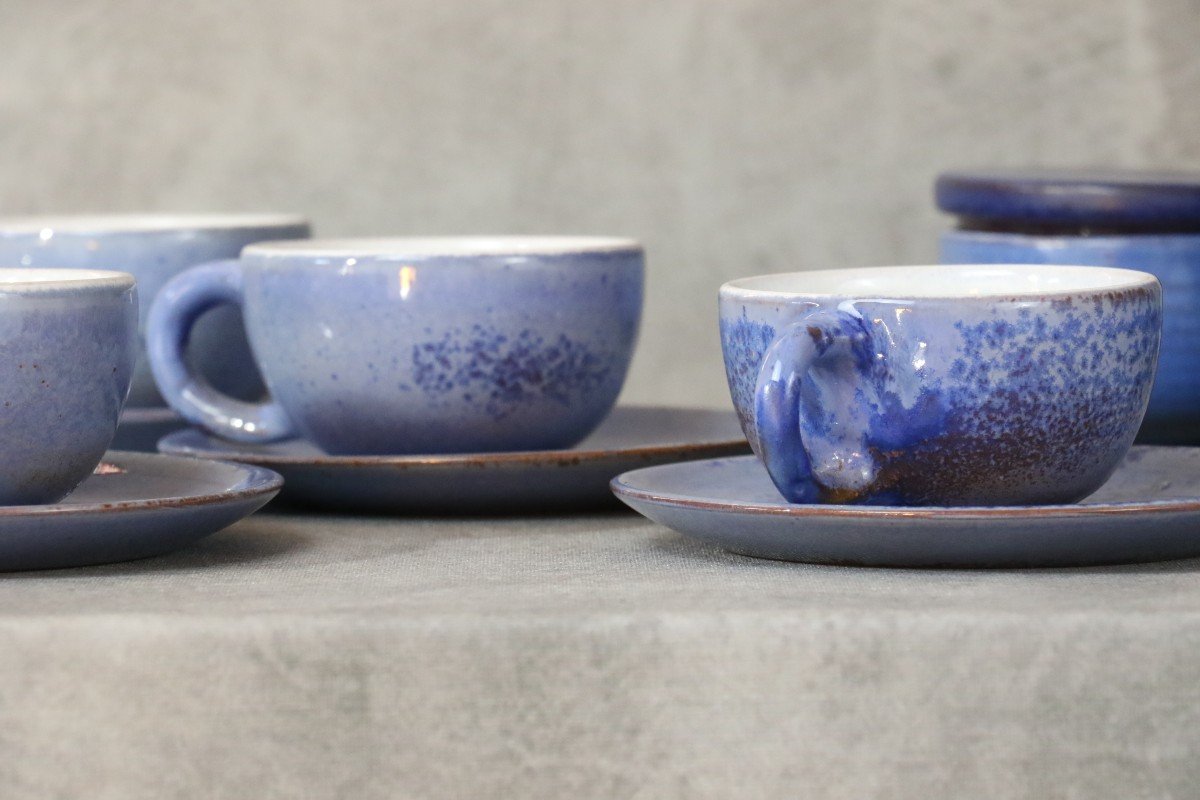 Antonio Lampecco Ceramic Tea Set 18 Pieces - Atelier Maredsous - Era Fantoni Gambone-photo-1