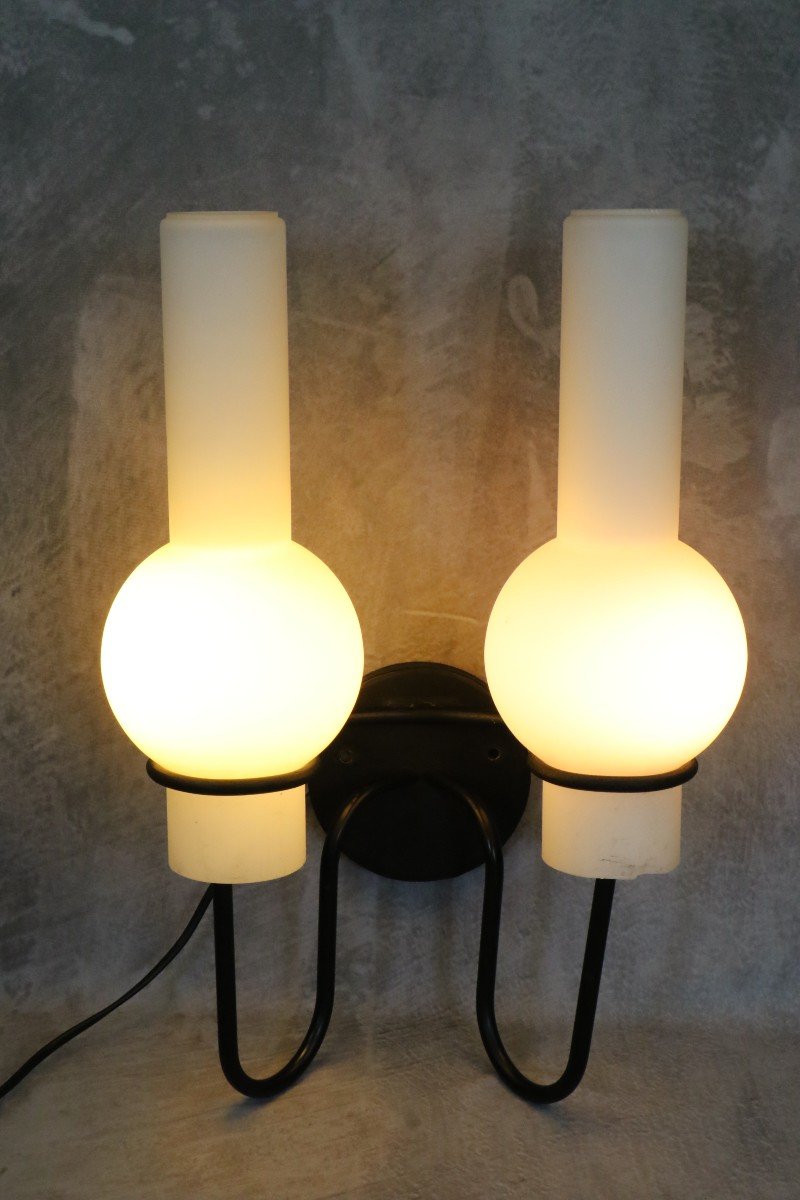 Series Of 3 Double Sconces By Raak - Lucifer - 1960-1970 - Space Age-photo-4