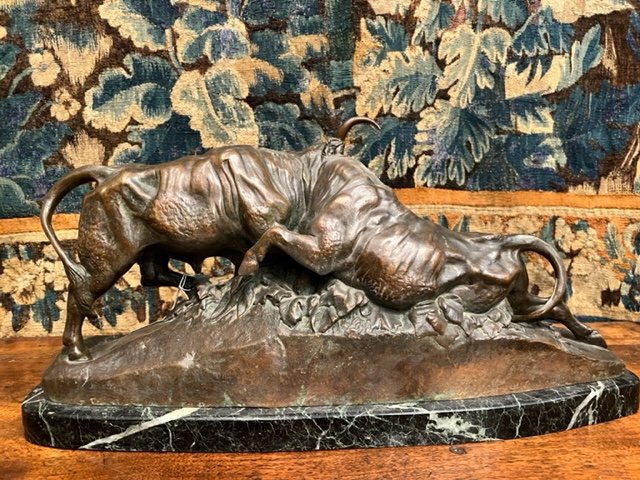 Bronze Roman Bull Fight By Auguste Clésinger-photo-4