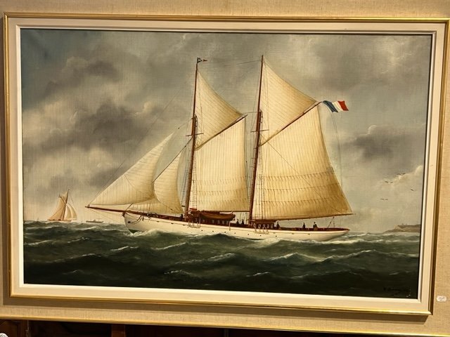 Sailboat Signed Victor Adam-photo-4