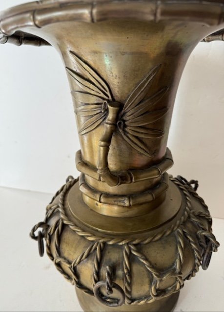 Asian Bronze Vase Late 19th -photo-3