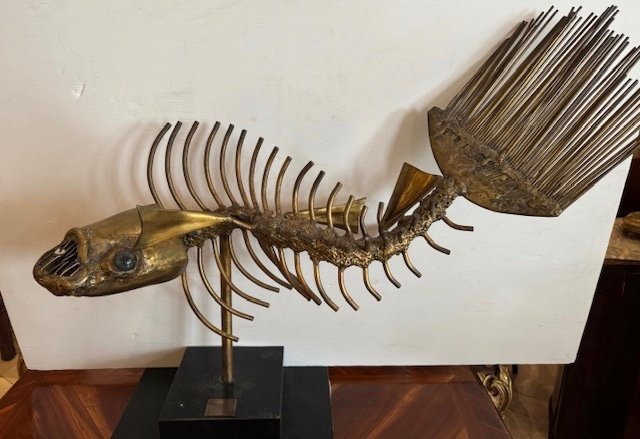 Sculpture Representing A Fish Attributed To Henri Fernandez From The 70s