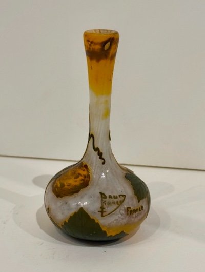 Vase Daum à Décor De Sorbier Jaune