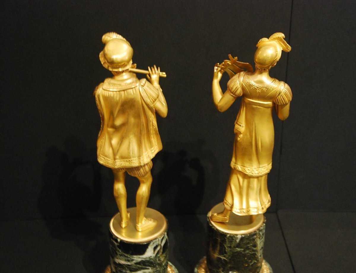 Pair Of Empire Period Gilt Bronze Statues-photo-4