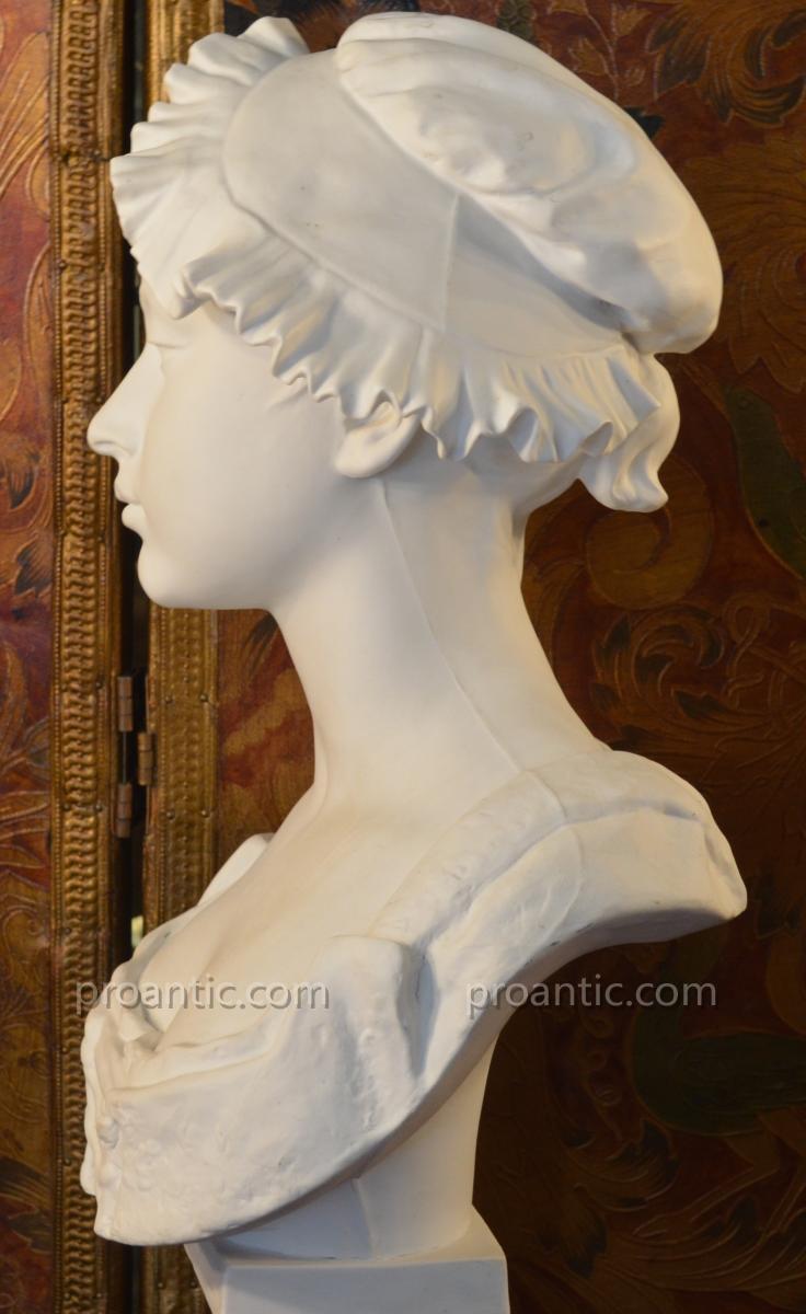 "bust Of Woman In Limoges Biscuit"-photo-2