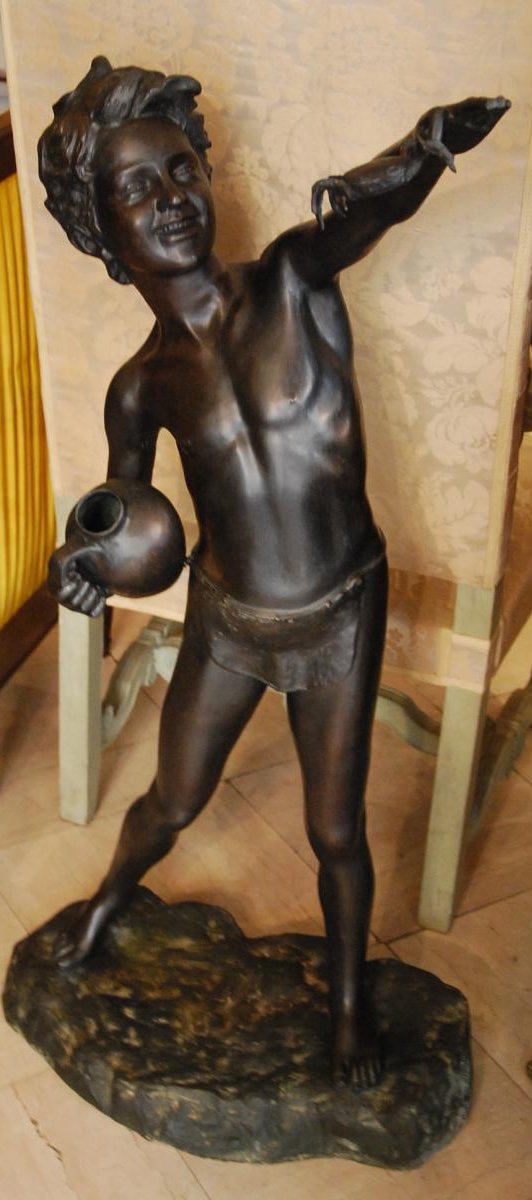 Child With Crab Bronze From The 50s-photo-4