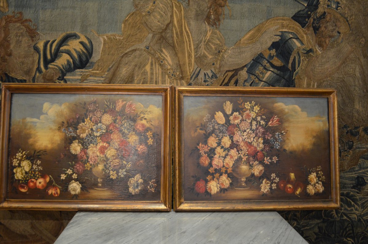 Pair Of 19th Flower Bouquets