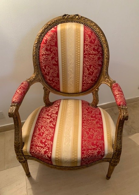 Paire Fauteuils De Style Louis XVI-photo-2