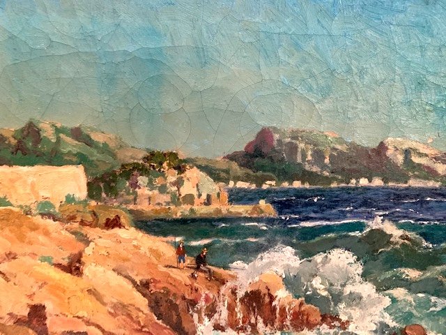 The Corniche In Marseille Signed E .robert-photo-3