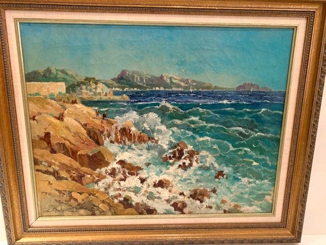 The Corniche In Marseille Signed E .robert