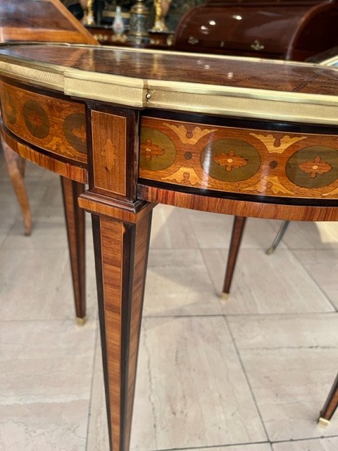 Louis XVI Style Inlaid Pedestal Table-photo-4