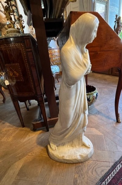 Marble Statue Signed Delanglade-photo-5