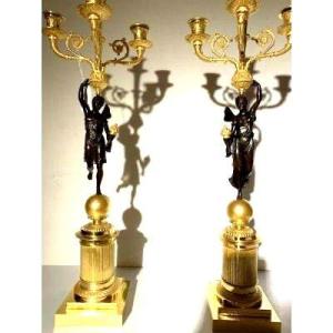 Pair Of Empire Period Candelabra 