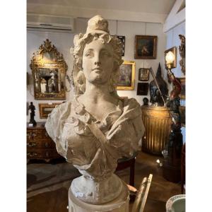 Bust Of Marianne In Plaster