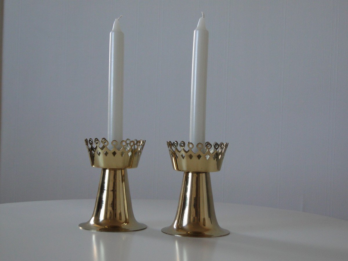 Hans Agne Jakobsson Two Vintage Model L159 Candlesticks For Markaryd Sweden-photo-6