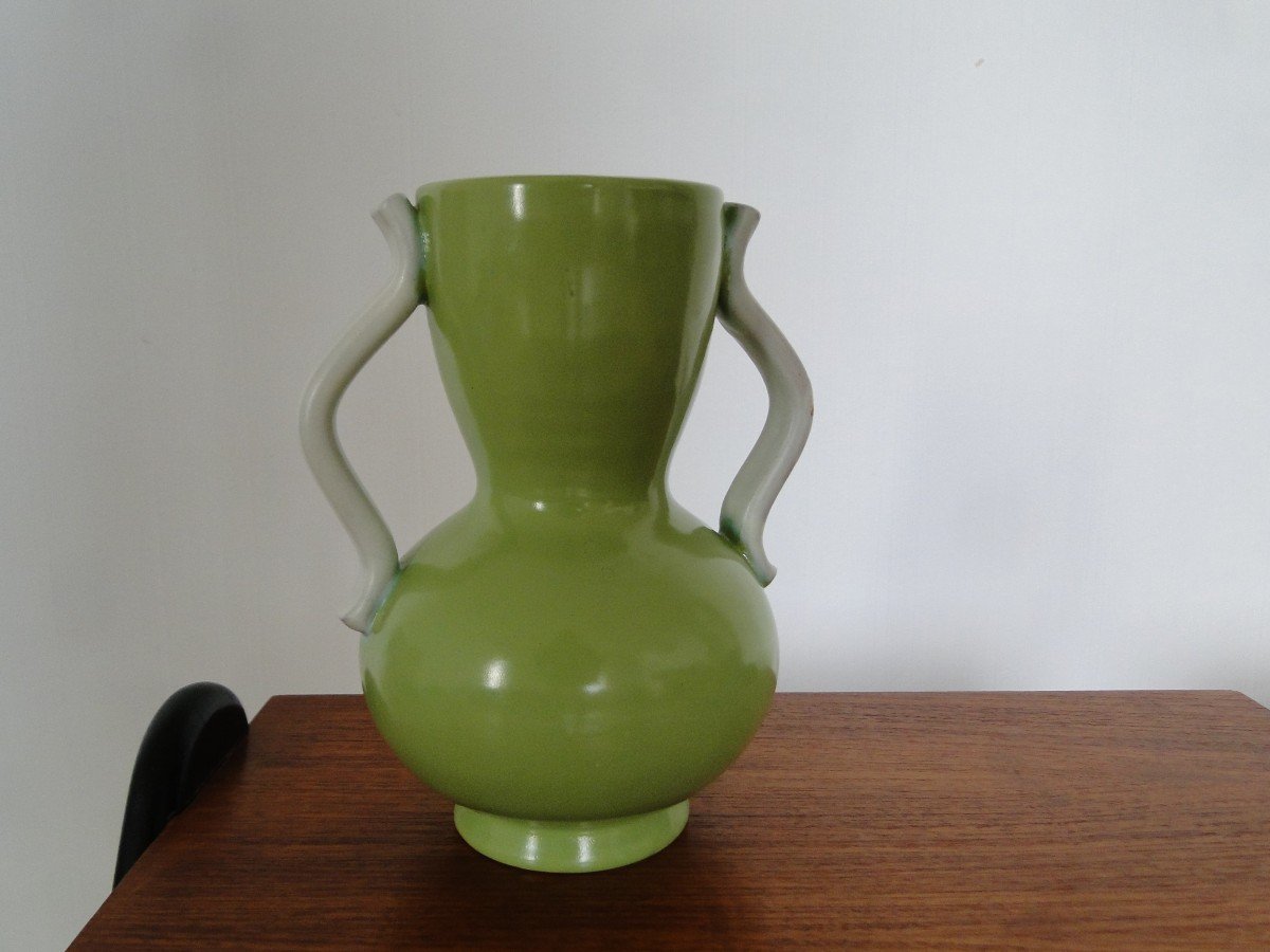 Anna Lisa Thomson Upsala-ekeby Vase Vintage Céramique émaillée Suède Circa 1940-photo-3