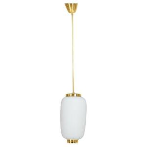 Vintage Royale Pendant Light XXl In Brass And Glass By Bent Kalrby, Lyfa Denmark