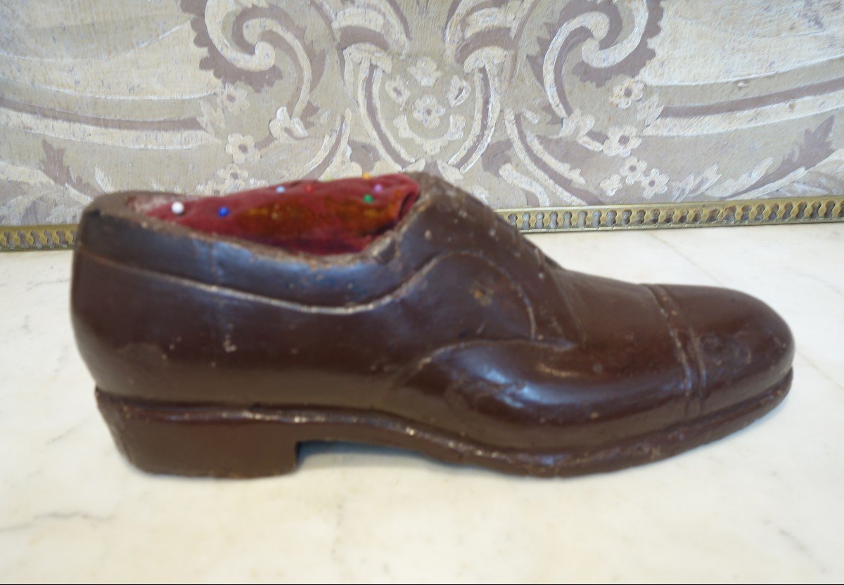 Men's Shoe In Glazed Terracotta XXth Century-photo-3